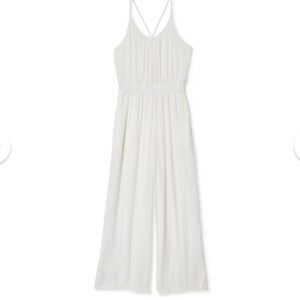 NWT Prana Fernie White Wide Leg Jumpsuit NWT Swim Cover-Up Resort Night Out